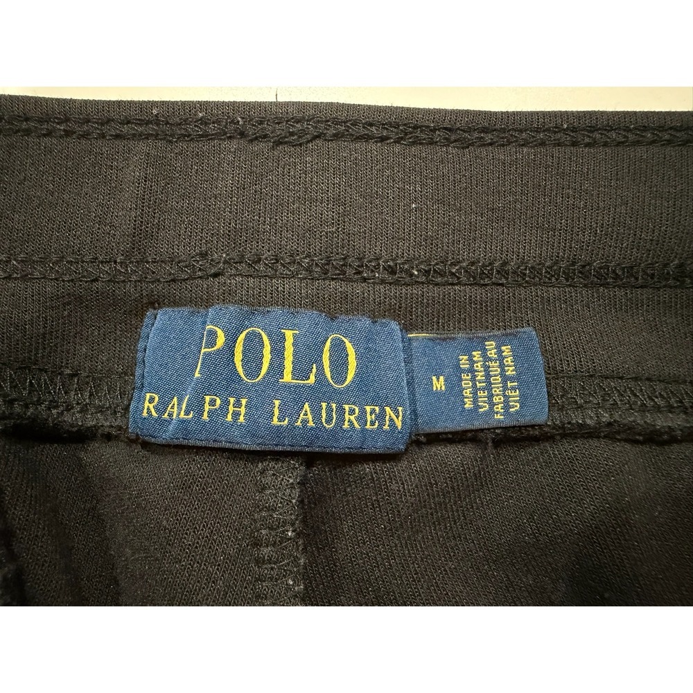 Polo Ralph Lauren Mens Double-Knit Jogger Pants Black Tapered Sweatpants Medium - Picture 4 of 8